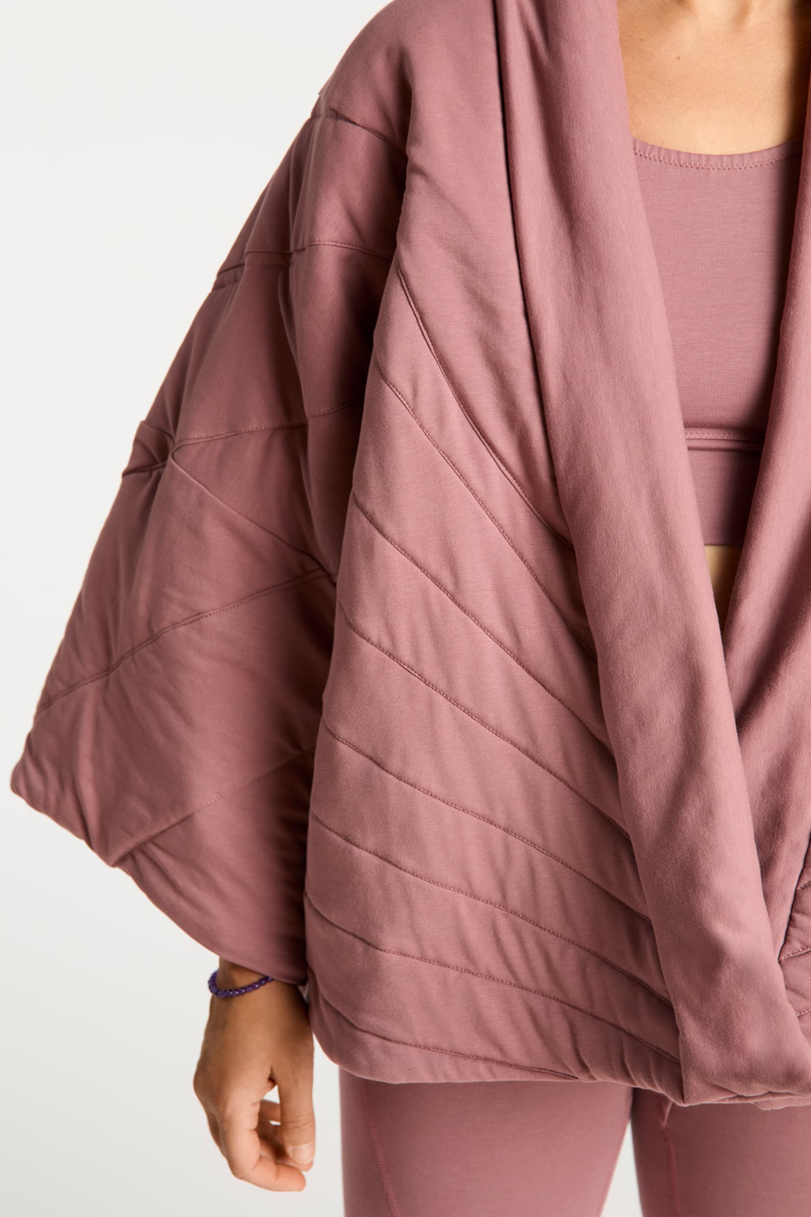 Kimono pikowane dwustronne wrzos