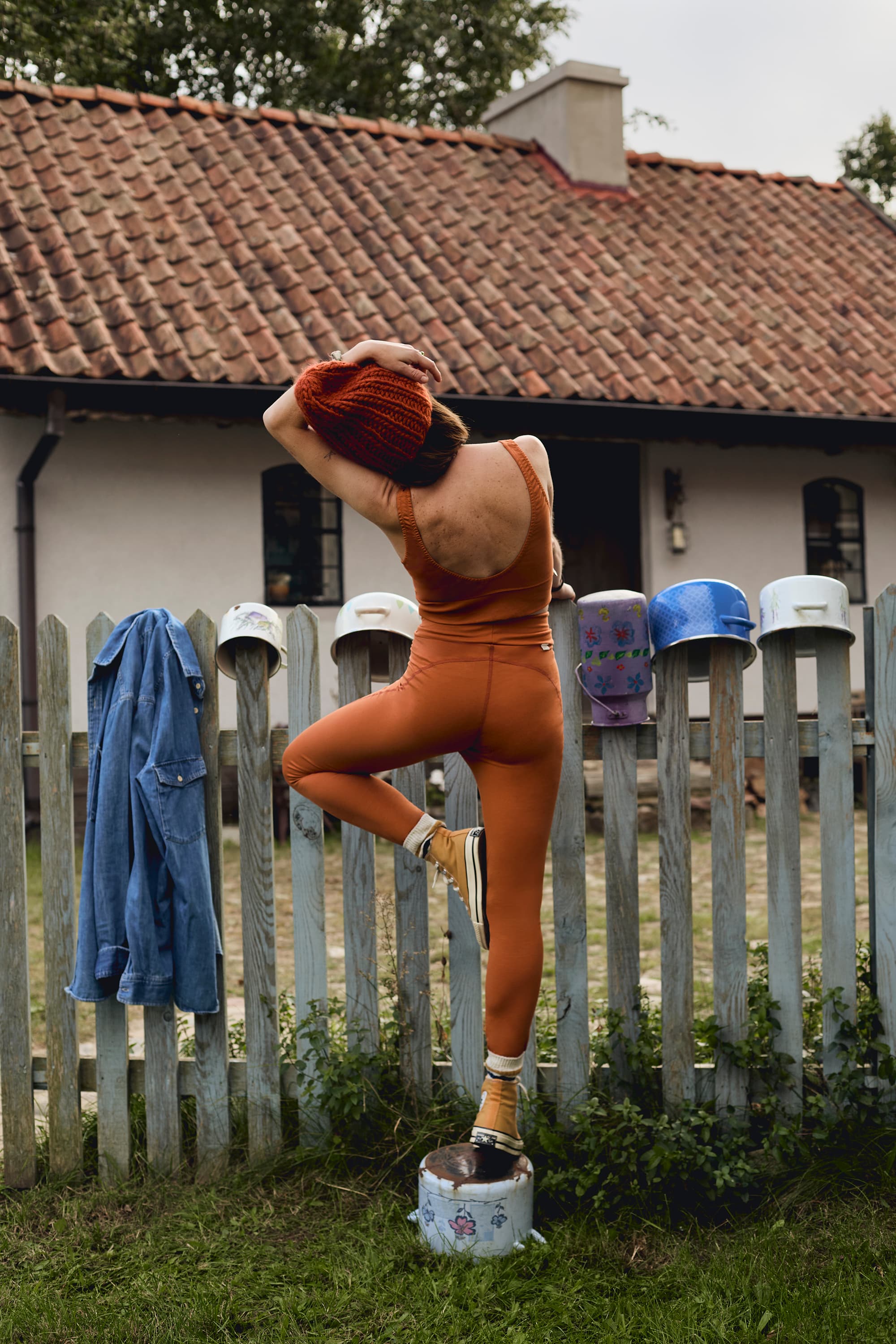 Legginsy v-shape bursztyn